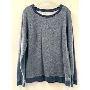 Everlane Women's Blue Heathered Cotton Long Sleeve Pullover Sweatshirt Sz Large